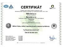 Certifikát managementu kvality